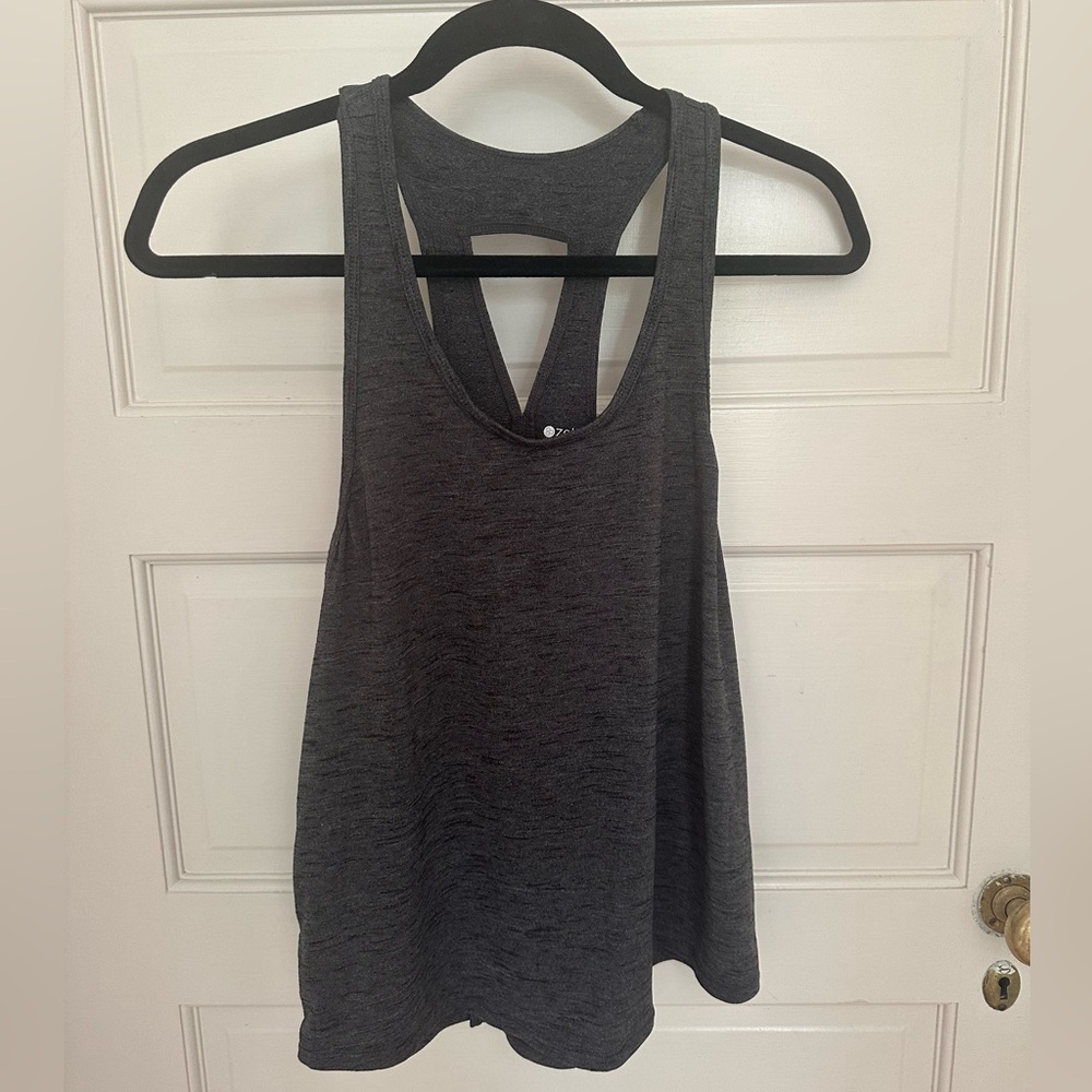Grey flowy workout tank